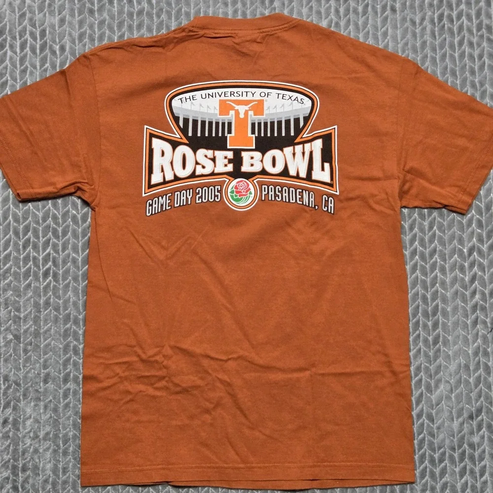 University of Texas Rose Bowl 2005 Game Day T-Shirt Mens Large Burnt Orange